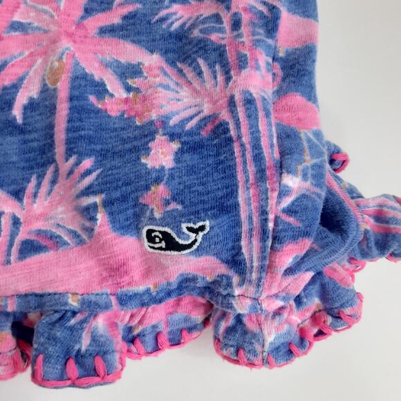 Vineyard Vines Girls Romper Monkey Business Ruffle One Piece Flamingo Kids S - Picture 4 of 7